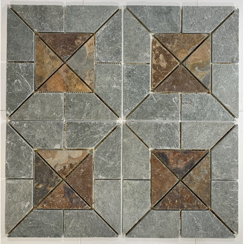 The Tile Square 12" x 12" Slate Mosaic Wall & Floor Tile Perigold